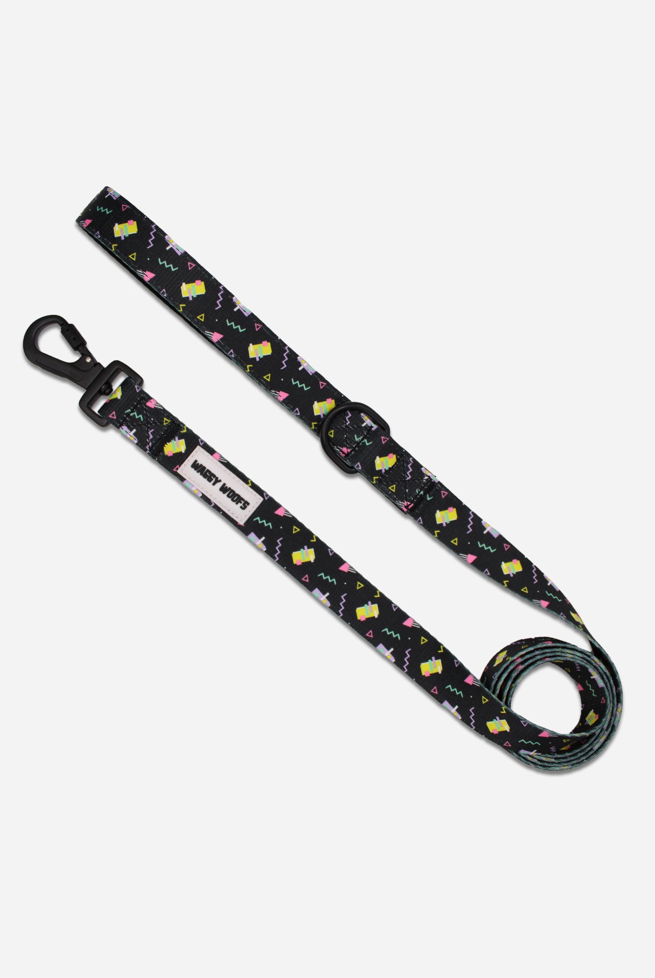Retro Black Leash - Waggy Woofs