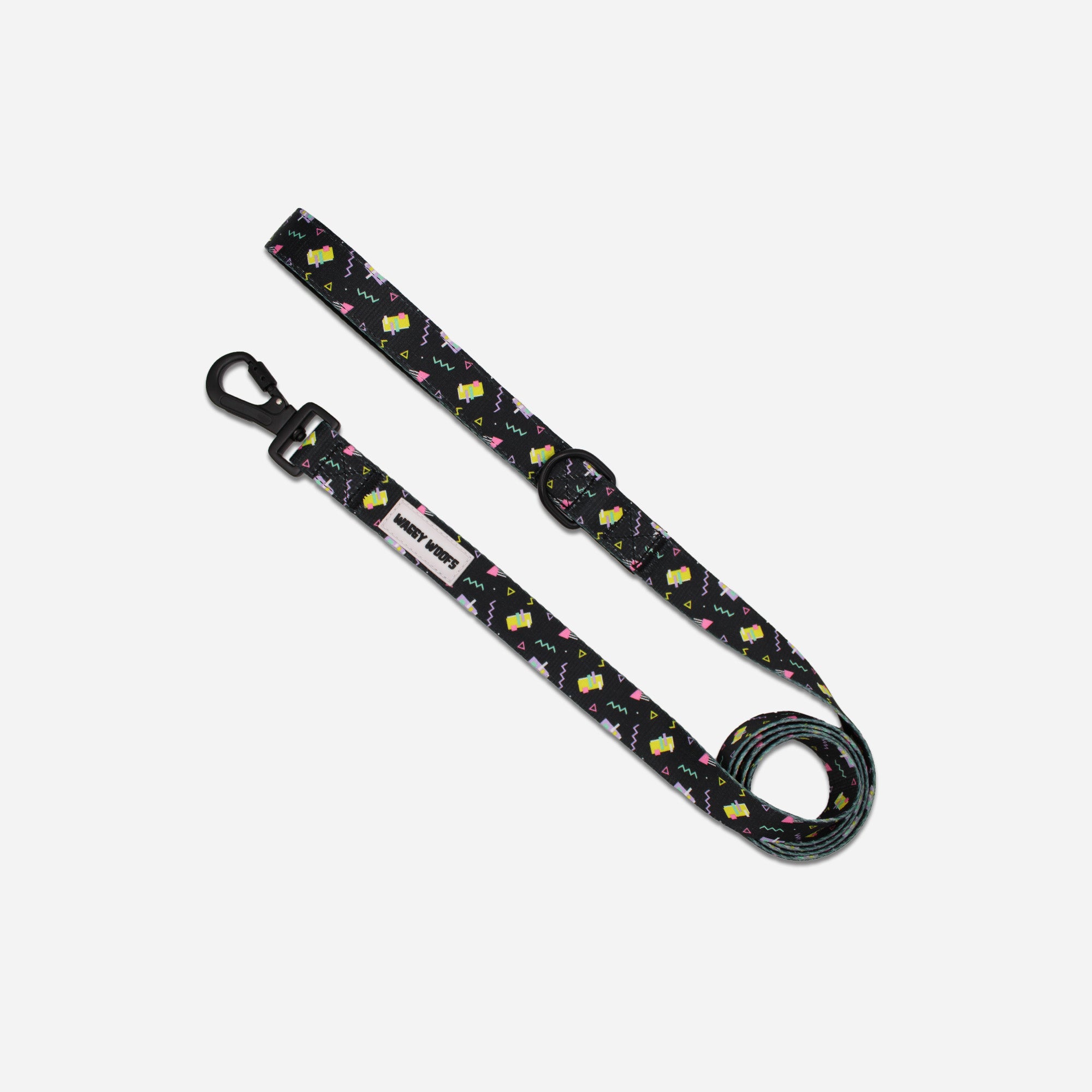 Retro Black Leash - Waggy Woofs